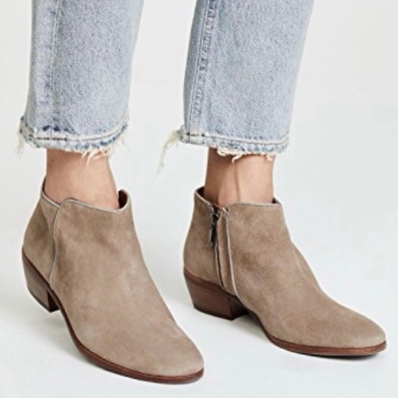 Sam Edelman Pryce Putty Suede Block Heel Ankle Booties Size 10M - Picture 1 of 16